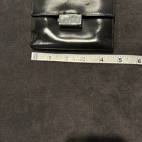 Gucci Authentic Black French Flap Leather Wallet with Silver Hardware. - Picture 11 of 13